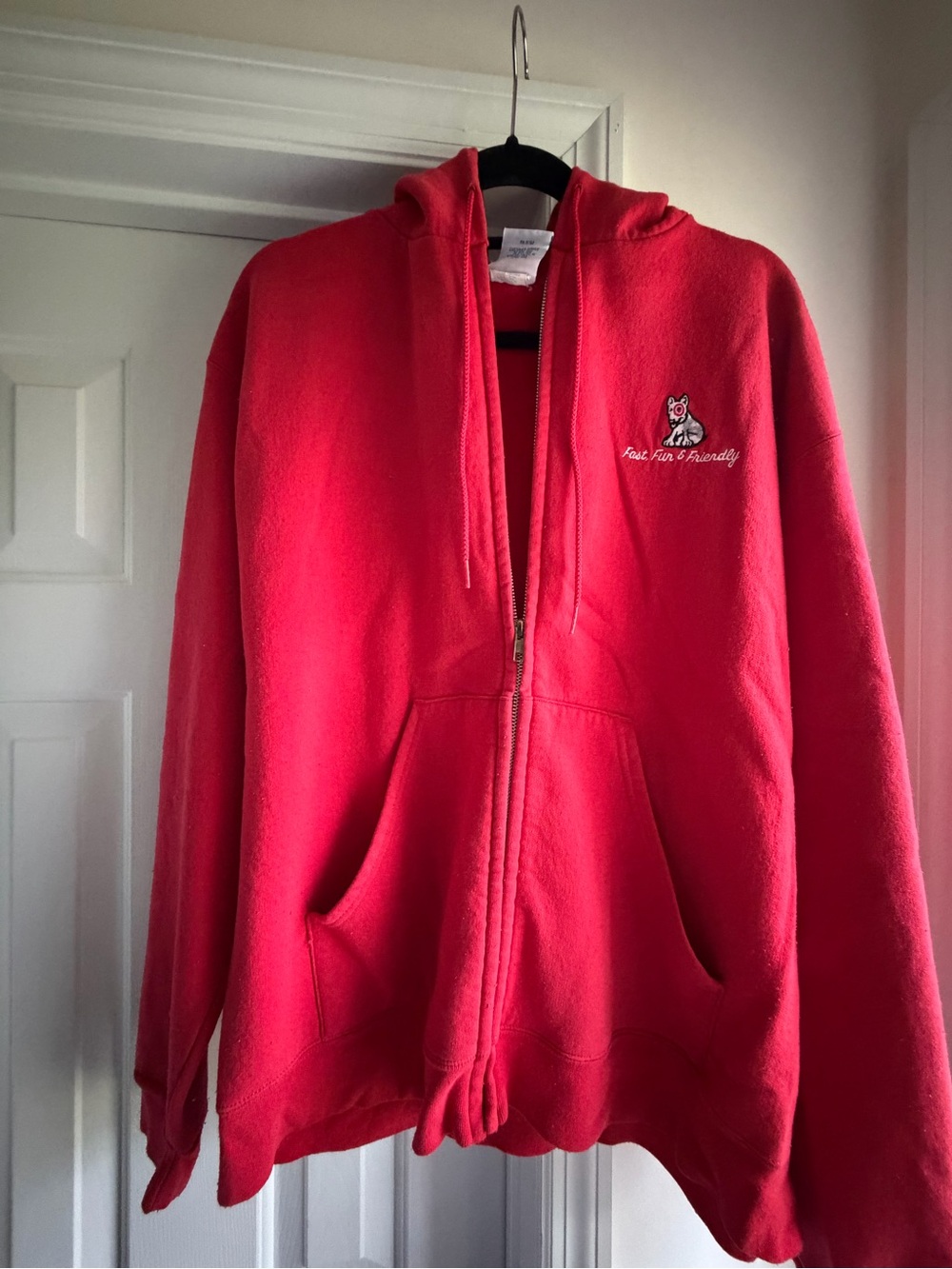 Red Champion Zip-Up Hoodie Jacket with Hood